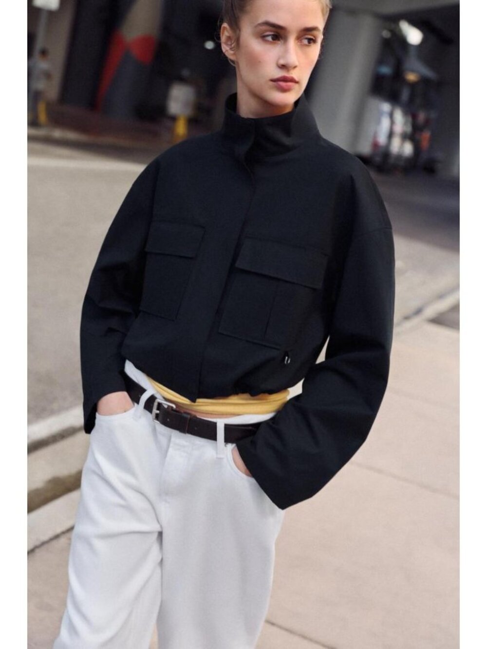 ZARA CROPPED HIGH COLLAR JACKET
